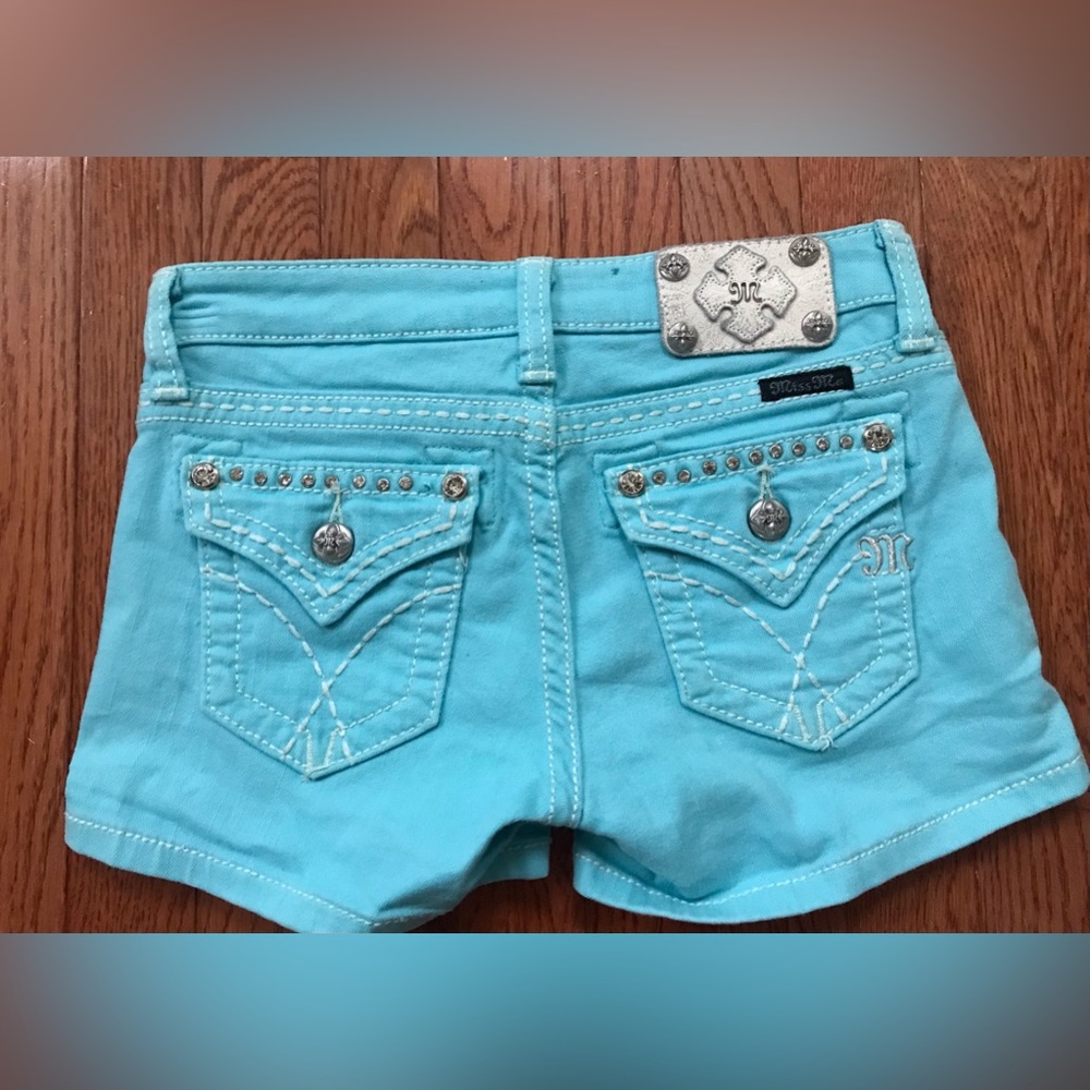 Miss Me girls 14 aqua shorts